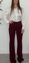 PANTALONI A ZAMPA MODELLANTI BORDEAUX