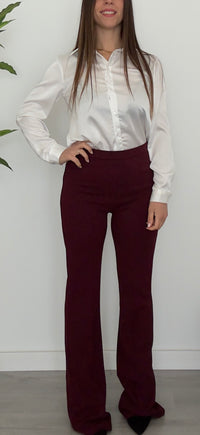 PANTALONI A ZAMPA MODELLANTI BORDEAUX