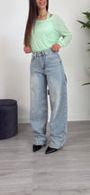 JEANS SLOUCHY STRASS