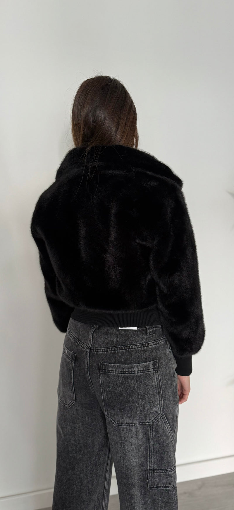 PELLICCIA CROP NERA