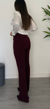 PANTALONI A ZAMPA MODELLANTI BORDEAUX