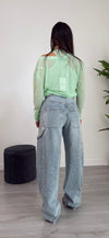 JEANS SLOUCHY STRASS