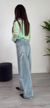 JEANS SLOUCHY STRASS