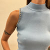 GILET PERLA Celeste