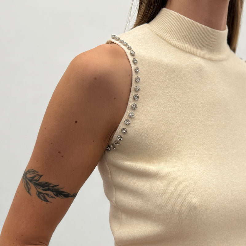 GILET PERLA Panna